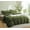 Grass Green, variant on Soft Flannel Forest Green Duvet Cover with Zipper Solid Breathable Velour Comforter Cover,Queen Size