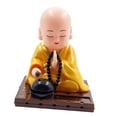 thumbnail image 5 of Little Monk Figurine Solar Powered Car Toy Car Decoration Nodding Head Dolls Bobble Head Toy Car Ornament Buddha Monks Statue for Home Decor L, 5 of 8