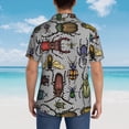 thumbnail image 3 of Lsque Bright Insects pattern Hawaiian Shirt for Men, Unisex Summer Beach Casual Short Sleeve Button Down Shirts-Medium, 3 of 9