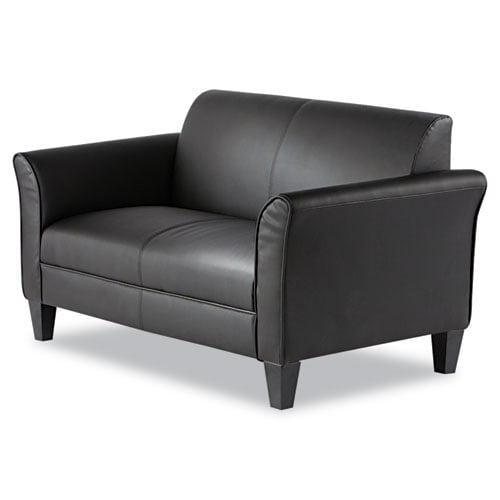 Alera Reception Lounge Furniture, Loveseat, 55.5w x 31.5d x 32h, Black -ALERL22LS10B