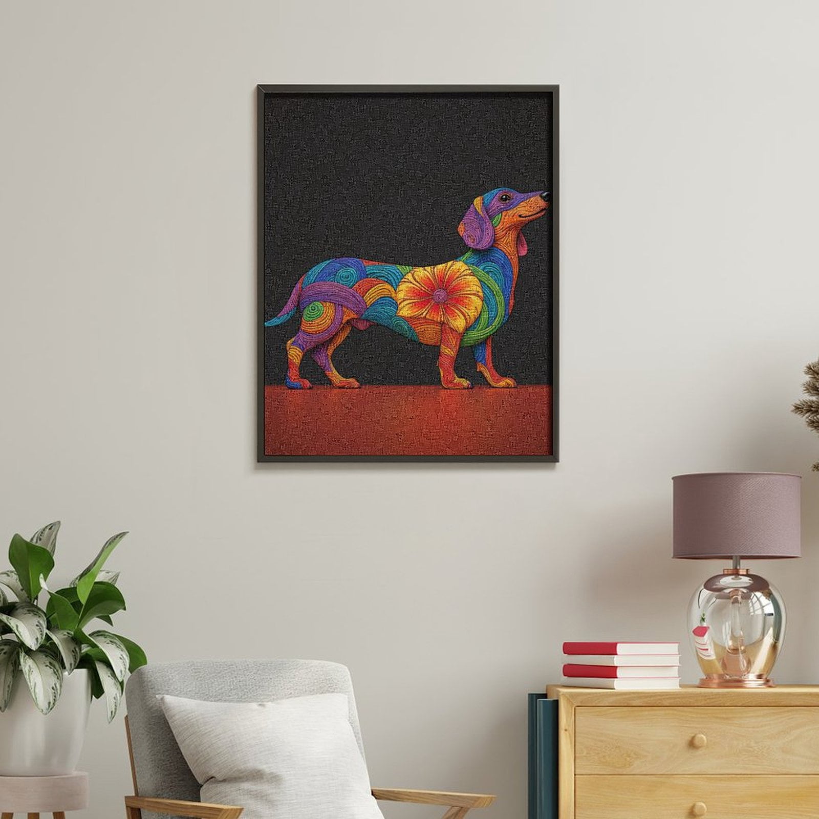 Paint By Numbers Kit for Adults Beginner - Colorful Spiral Dog Art DIY Canvas Painting Kits for Adults, Frameless Paint By Number for Adults for Home Wall Decor 16x20 Inch