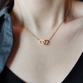 thumbnail image 1 of Collar sencillo con doble anillo en forma de corazón, cadena de clavícula femenina, diseño de nicho femenino, estilo de sentido, regalo de joyería, 1 of 3