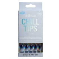Chillhouse Chill Tips - Signatures Press On Nails, Sugar Freeze, Oval Short, Blue, 30 Fake Nails
