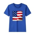 thumbnail image 2 of MKOSPLRT American Flag Shirt Toddler Kids Boys Girls Short Sleeve Crew Neck Summer Tops 4th of July Tee Shirts Red White and Blue Tees, 2 of 5