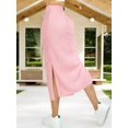 thumbnail image 4 of Falda Casual Midi Lápiz para Mujer Color Rosa con Abertura Lateral Unitalla MALABIS, 4 of 5