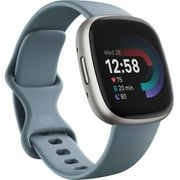 Fitbit Versa 4 Fitness Smartwatch with Daily Readiness, GPS, 24/7 Heart Rate, 40+ Exercise Modes, Sleep Tracking and more. Fitbit Versa 4 in Waterfall Blue / Platinum Aluminum.