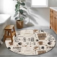 thumbnail image 3 of Round Rugs 4Ft, Coffee Round Area Rug Washable Indoor Throw Carpet, Brown Beans Cup Dessert Drink Monochrome Soft Non Slip Circle Rug for Kitchen Nursery Room Home Decor Aesthetic, 3 of 8