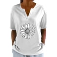thumbnail image 4 of WZXFASHION T-shirt à Manches Courtes pour Femmes, Haut à Col en V, Chemise Décontractée à la Mode à Manches Courtes, jusqu'à 50 % de Rabais T-shirt à Manches Courtes pour Femmes, 4 of 7