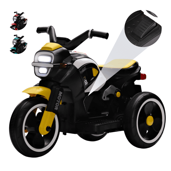 Trimoto Eléctrica Dodo Kids Bbf216 Montable Luces Led Amarillo
