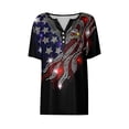 thumbnail image 4 of 4th of July Shirts Women V Neck Button Tops Henley Tunic T Shirts 2026 Summer Short Sleeve Tees, 4 of 4