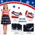 thumbnail image 7 of Benylion Girls 4th of July Girls Dress Independence Day Dresses American Flag Striped Flutter Sleeve Sundress Patriotic Outfits for 7-8 Years, 7 of 7