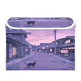 thumbnail image 7 of Yayeee Collapsible Cube Storage Bin with Lid Fabric Closet Decorative Basket with Handles, Black Cat Walking, 7 of 7