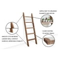 thumbnail image 3 of FUIN 5ft (58") Wood Blanket Ladder Living Room Decorative Wall Leaning Farmhouse Quilt Display Holder Shelf Rustic Wooden Towel Rack for Bathroom, Brown C104, 3 of 3