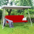 thumbnail image 2 of Porch Swing Replacement Cushions, Indoor Thick Garden Bench Seat Cushion Waterproof 2-3 Seater Patio Swing Cushions Replacement for Outdoor Furniture (Red 55x40in), 2 of 6