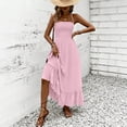 thumbnail image 4 of Enjoytime Women's Boho Long Maxi Party Dress Summer Wedding Guest Off The Shoulder V Neck Loose Flowy Dresses Pleated Elegant Dresses, 4 of 6