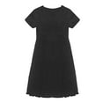thumbnail image 5 of WTXUE Plus Size Dresses, A-Line Short Sleeve Vestidos Casuales Para Mujer V-Neck, Summer Dress Flowy Casual Skinny Ruffle Dresses Solid Mid-Length Flowy Dresses Women's Plus, Black Size L, 5 of 7