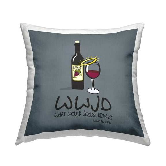 Stupell Industries What Would Jesus Drink Decorative Printed Throw Pillow Design by WIL.