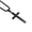 black no chain, variant on Unisex Stainless Steel Personality Simple Plain 2 Bevel Face Cross Pendant Amulet Crucifix Necklace Christian Jewelry Silver Free Chain