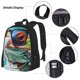 thumbnail image 3 of Easygdp Stylish Sunglasses Iguana Mochila para Niños y Niñas con Set de Caja de Almuerzo y Estuche para Lápices 3 en 1, Mochila Escolar Estampada para Adolescentes, 3 of 7