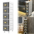 thumbnail image 4 of Bathroom Crevice Cabinet 5 Tier Waterproof Toilet Side Floor Shelves Storage Cabinet for Kitchen Bathroom Corner and Small Space (Gray), 4 of 11