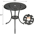 thumbnail image 3 of Royalbelle Table Bistro Ronde de 24 Po en Aluminium Coulé Noir, Table Basse d'Extérieur, 3 of 8