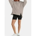 thumbnail image 5 of Women Oversized Sweatshirts Crewneck Side Slit Pullover Long Sleeve Casual Tops, 5 of 7