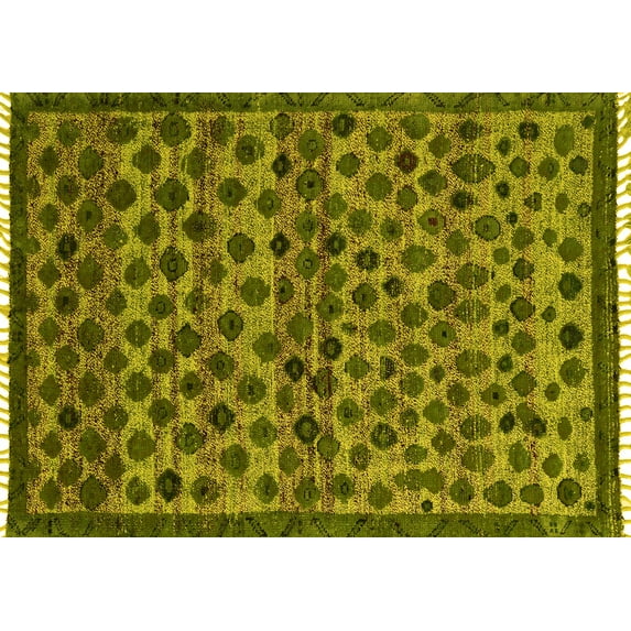 Ahgly Company Indoor Rectangle Abstract Yellow Modern Area Rugs, 7' x 9'