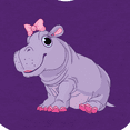 thumbnail image 4 of Inktastic Cute Purple Hippo Girls Baby Bib, 4 of 4