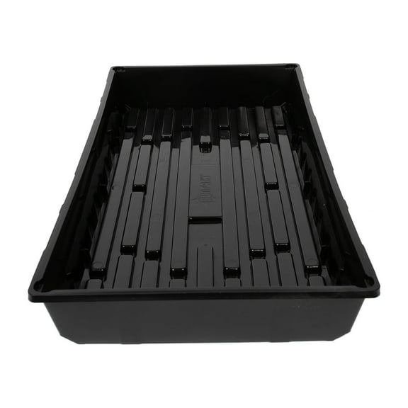 SUNPACK 10” x 20” Mega Plastic Seed Starting Tray, Black, 2.5” - No Drainage Holes, Ideal for Greenhouses or Indoor Gardening - Made of Thick, Strong Plastic
