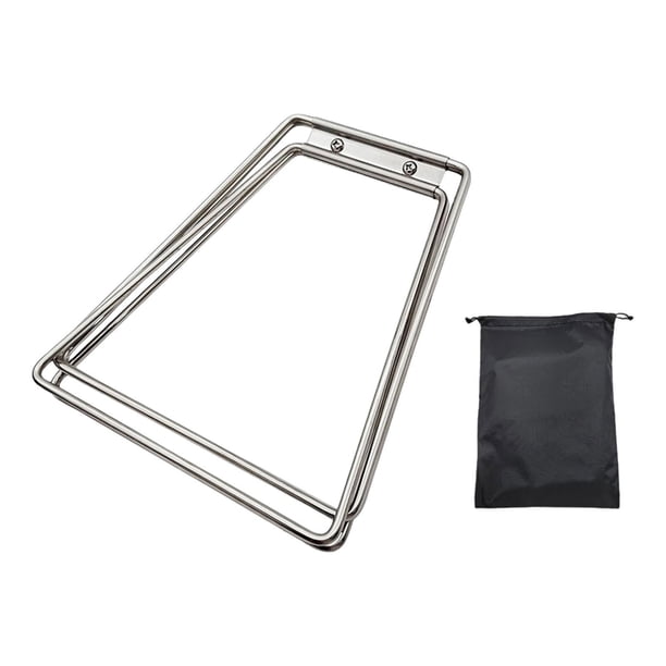 Soporte de refrigeración plegable Portaequipajes Soporte plegable para caja de hielo Soporte para caja de hielo para refrigerador Plata