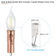 thumbnail image 3 of Unique Bargains 3 Inch Tall E14 Iron Candle Shape Socket Covers for Chandelier Rose Gold 10 Count, 3 of 6