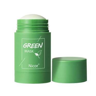 Green Tea Cleansing Facial Mask Deep Purifying Blackhead Acne Mud Film Stick ετ Y8Y5
