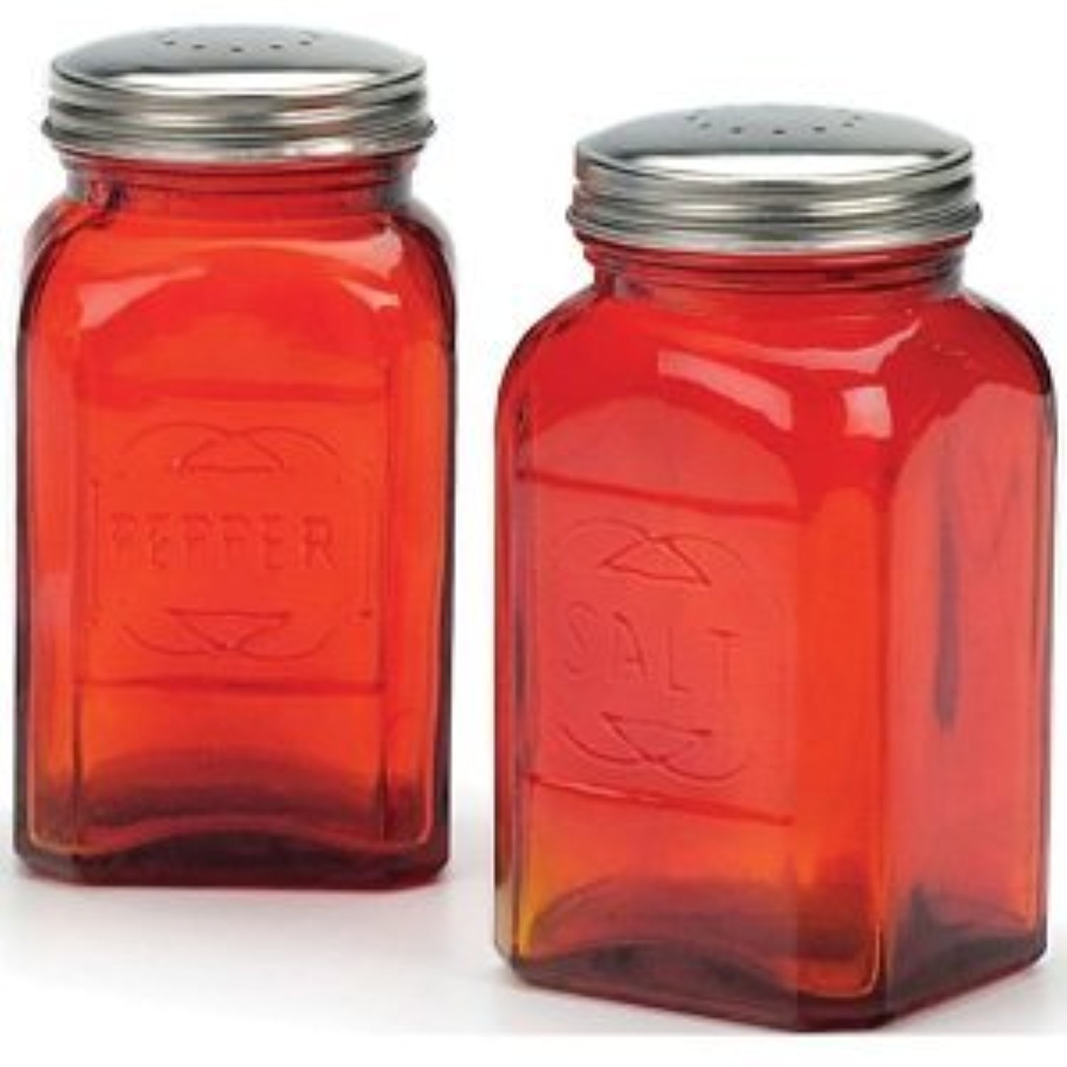 RSVP Retro Red Glass Salt & Pepper Shakers