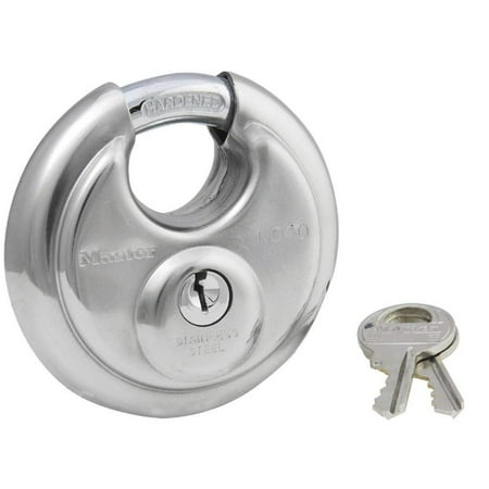 Padlock, Stainless Steel Discus Lock, 2-3/4 in. Wide, 40DPF, PADLOCK APPLICATION: For indoor and outdoor use; Lock is best used for storage units,.., By Master