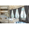 thumbnail image 2 of Hiasan Blackout Curtains for Bedroom, 52 x 63 Inches Length - Thermal Insulated & Light Blocking Window Curtains for Living Room, 2 Drape Panels Sewn with Tiebacks, Light Grey, 2 of 12