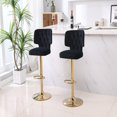 thumbnail image 2 of Topcobe Velvet Bar Stools Set of 2 Counter Height Bar Stools Velvet Upholstered with Back, Black, 2 of 10