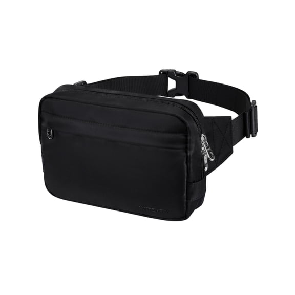 WATERFLY Unisex Fashion Lightweight Running Hiking Walking Fanny Pack Waist Bag,Black