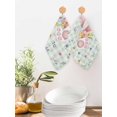 thumbnail image 2 of Easter Kitchen Dish Towels for Drying Dishes Set of 3, Spring Bunny Ears Feet Flowers Green Plaid Waffle Weave Microfiber Hand Tea Bathroom Towels Quick Dry & Absorbent Towel 12x12, 2 of 7