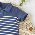 thumbnail image 7 of Baby Onesies Boy Baby Boy Clothes Short Sleeve Striped Romper Solid Short Set Ribbed Knitted Summer Outfit, 7 of 7