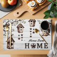 thumbnail image 2 of Placemats 1 Pack, Sweet Home Woven Placemat, Linen Place Mats for Kitchen/Dining Tables, Western Stars Bird Houses White Wood Plank Washable Table Mats for Party, 2 of 8
