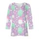 thumbnail image 5 of Fiudx Camisetas para Mujer Blusa de Manga 3/4 Corta Estampada a La Moda para Mujer, Blusa Informal con Cuello Redondo, 5 of 5