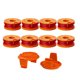 thumbnail image 1 of BRIGHTFUFU 10PCS / Set Cabezal de corte de corte Línea de nylon Cuerdas para cortar Bobinas de repuesto Bobinas con tapas Compatible para WORX WA0010 (Naranja), 1 of 8