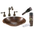 thumbnail image 1 of Premier Copper Products BSP2-LO18RDB 18 in. Copper Drop In Bathroom Sink with Tru Widespread Faucet, 1 of 4