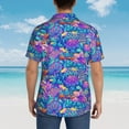 thumbnail image 6 of Easygdp Colorful Mushrooms Men's Hawaiian Shirts Print Lapel Short Sleeve for Beach, vacation, party, casual occasions - XX-Large, 6 of 9