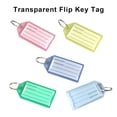 thumbnail image 4 of Keychain Name Tag Luggage Bag Hanging Card Keyring Card Holder Hotel Portable Key Chain Visible Classification Holder Label Handbag Suitcase Blue, 4 of 9