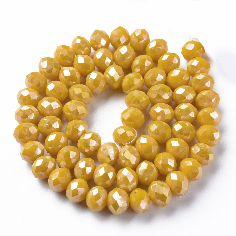 20Strand Electroplate Glass Beads Strands Faceted Rondelle Mixed Color 6x5mm Hole: 1.2mm about 87~93pcs/strand 16.14'' inch~17.44 inch(41cm~44.3cm)