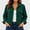 Green, variant on Women's Cropped Corduroy Shirt Jacket, Lightweight Polyester Button-Down Shacket with Long Sleeves, Collar and Flap Pockets