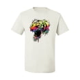 thumbnail image 2 of Wild Bobby, Technicolor Colorful Tiger Roaring, Animal Lover, Men Graphic Tees, White, Small, 2 of 3