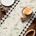 thumbnail image 5 of Rustic Green Leaf Flower Table Runner 90 Inches Long,Kitchen Dining Tablerunners Retro Linen Buffalo Plaid Linen Table Runners Dresser Scarves for Home Dinner Wedding Holiday Party Decor, 5 of 9