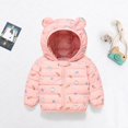thumbnail image 6 of Ougyinr Kids Baby Winter Coats for Boys Girls Light Puffer Padded Jacket with Hoods Infant Toddler Down Outerwear Cute Lightweight Jacket for 12 Months-5 Years, 6 of 9